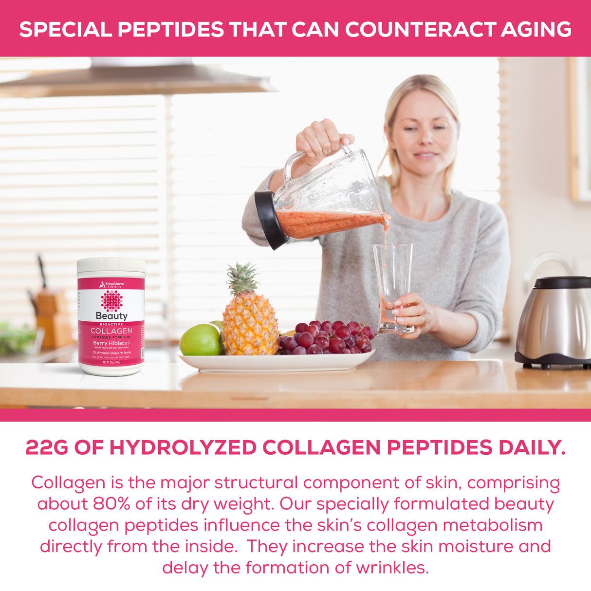 Bioactive Collagen Peptides for Beauty - 12 Oz. Berry Hibiscus