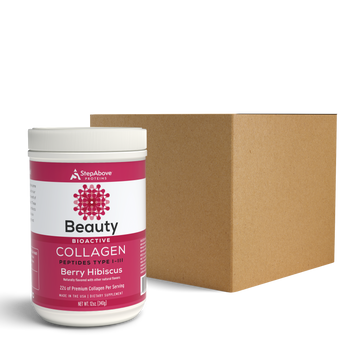 Wholesale Case (16 Unit): Bioactive Collagen Peptides for Beauty - 12 Oz. Berry Hibiscus