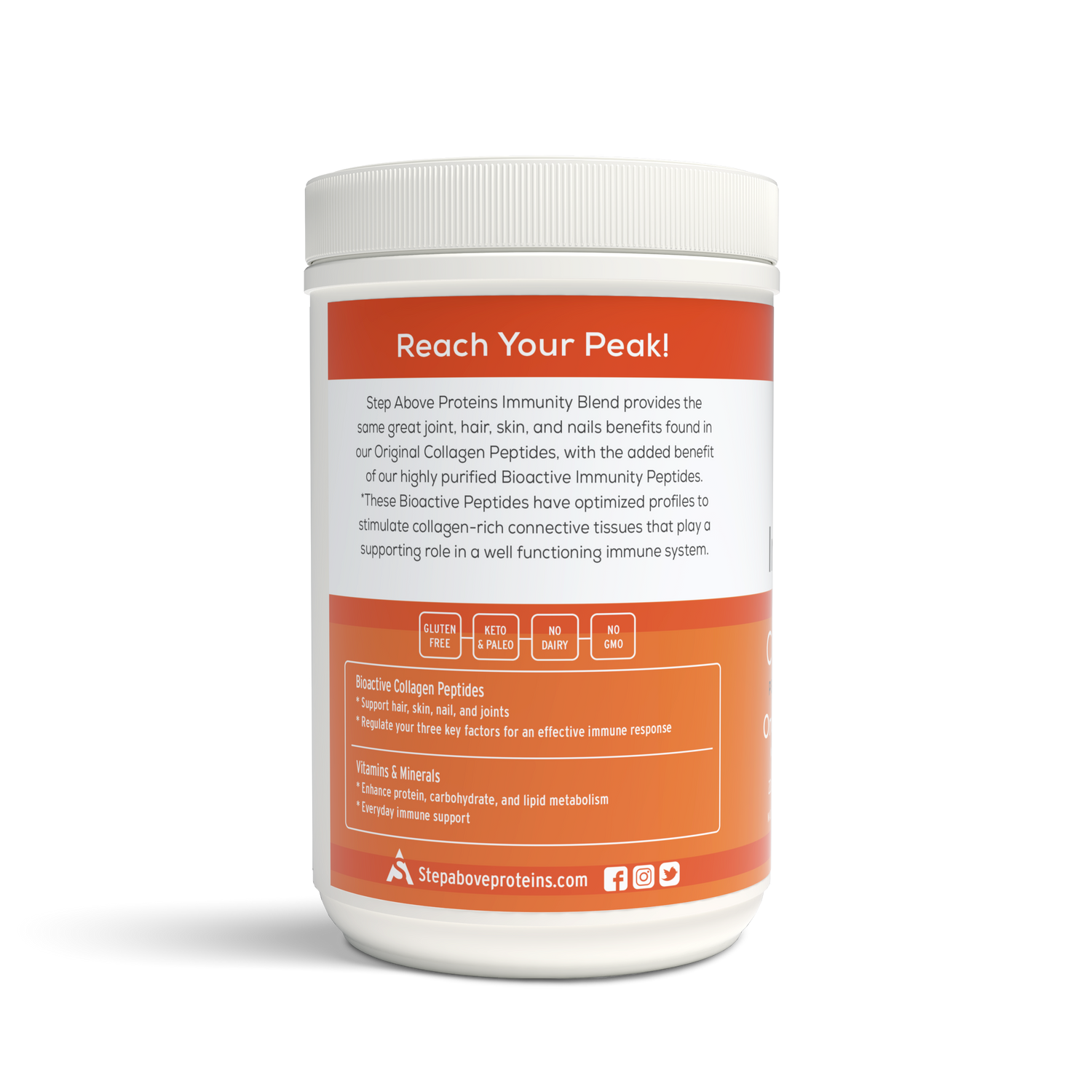 Bioactive Collagen Peptides for Immunity - 12 Oz. Orange Tangerine