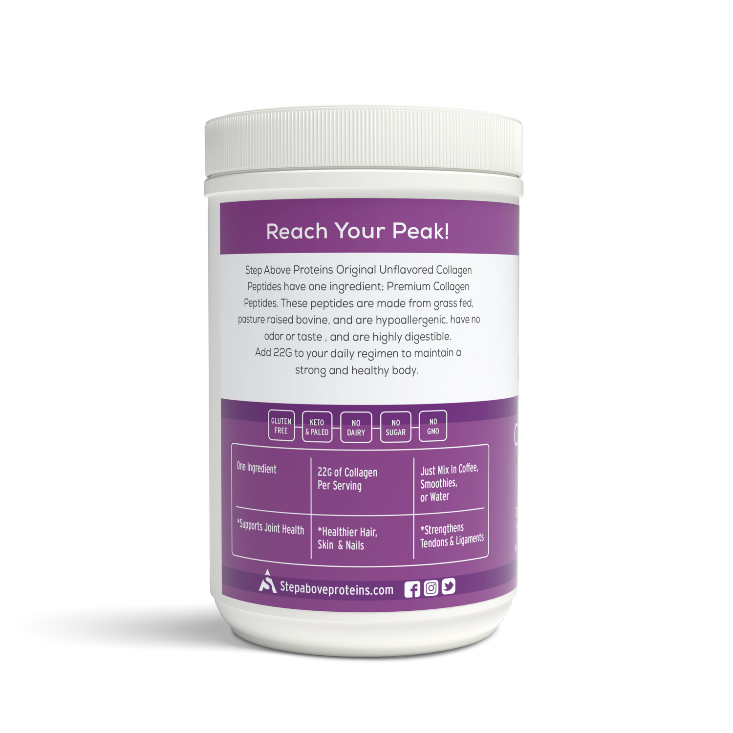 Original Hydrolyzed Collagen Peptides – 12 Oz. Unflavored