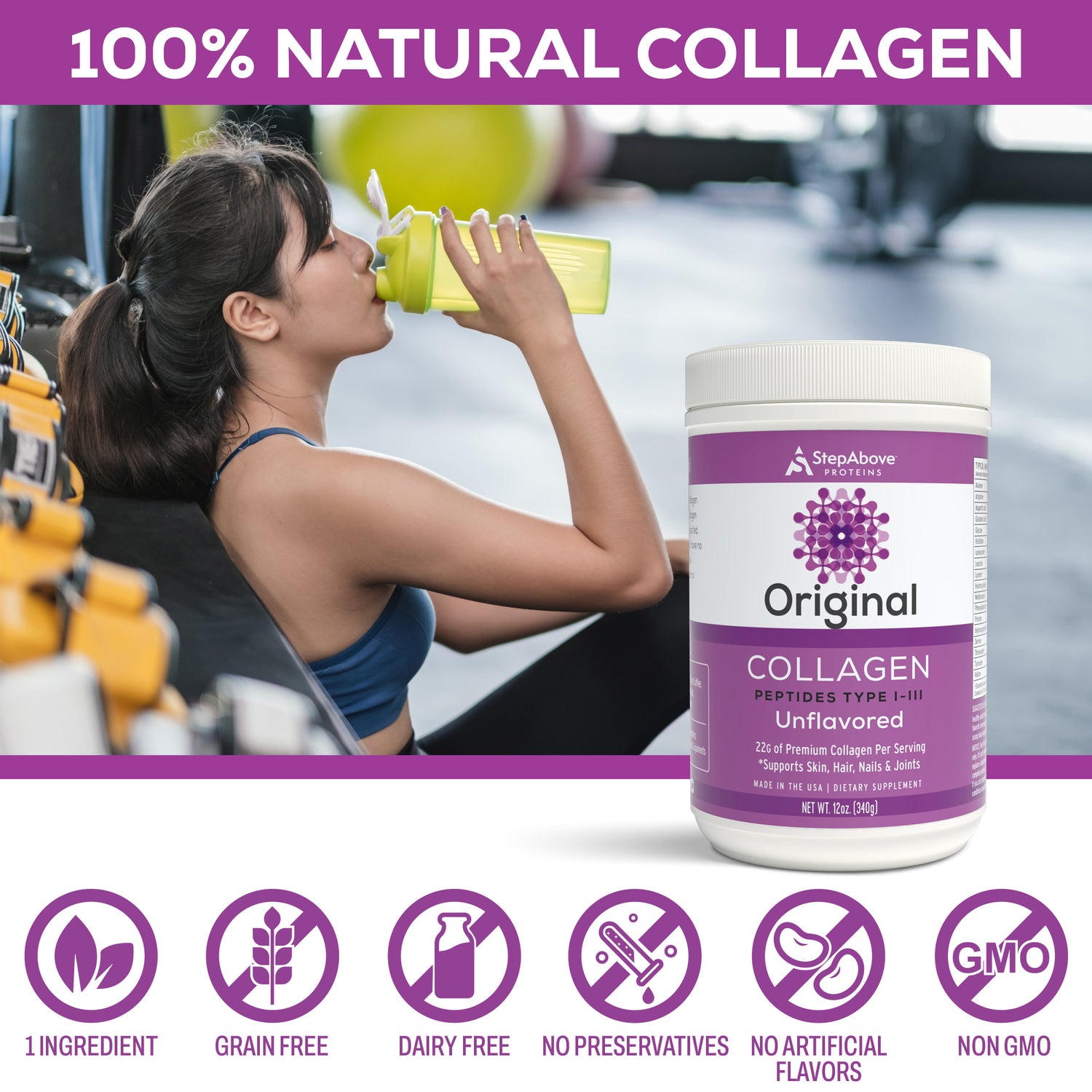 Original Hydrolyzed Collagen Peptides – 12 Oz. Unflavored