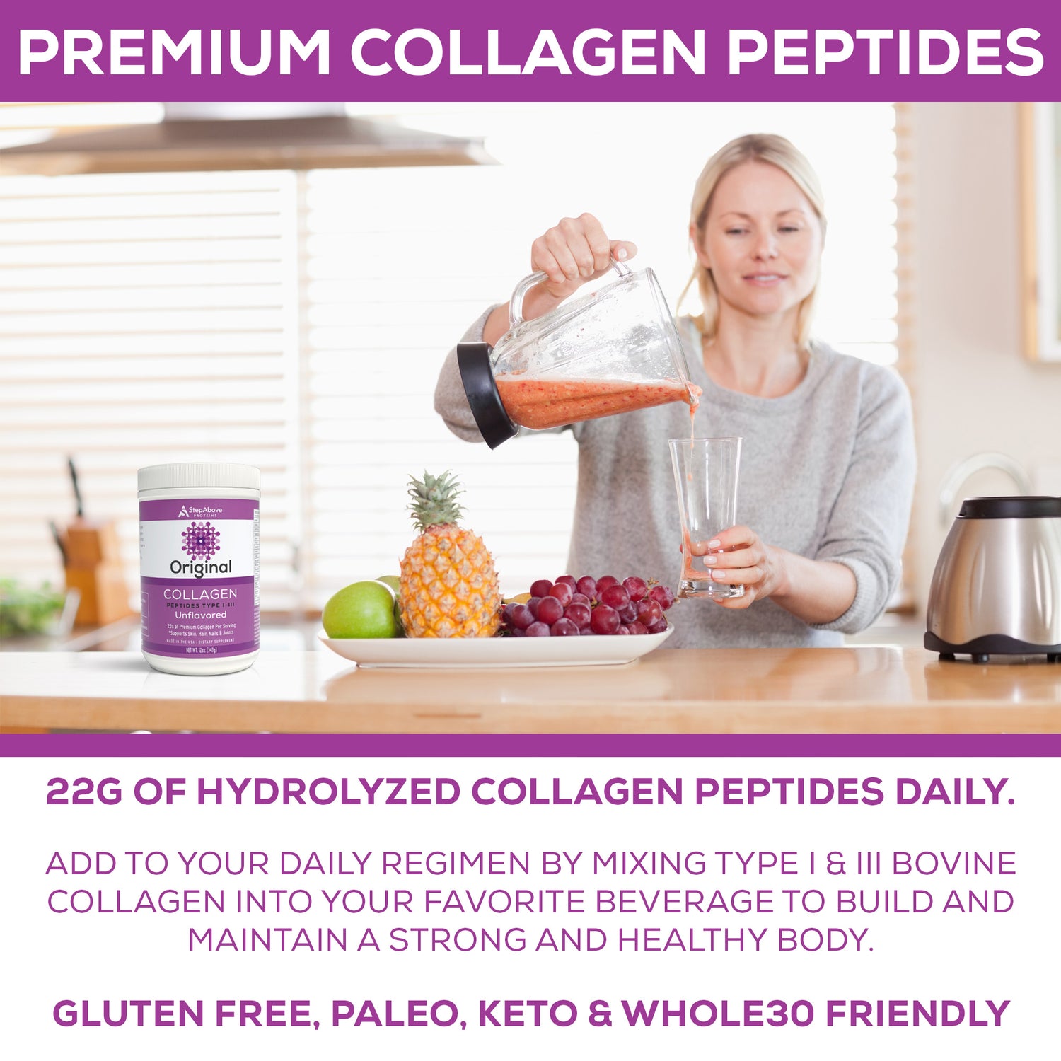 Original Hydrolyzed Collagen Peptides – 12 Oz. Unflavored