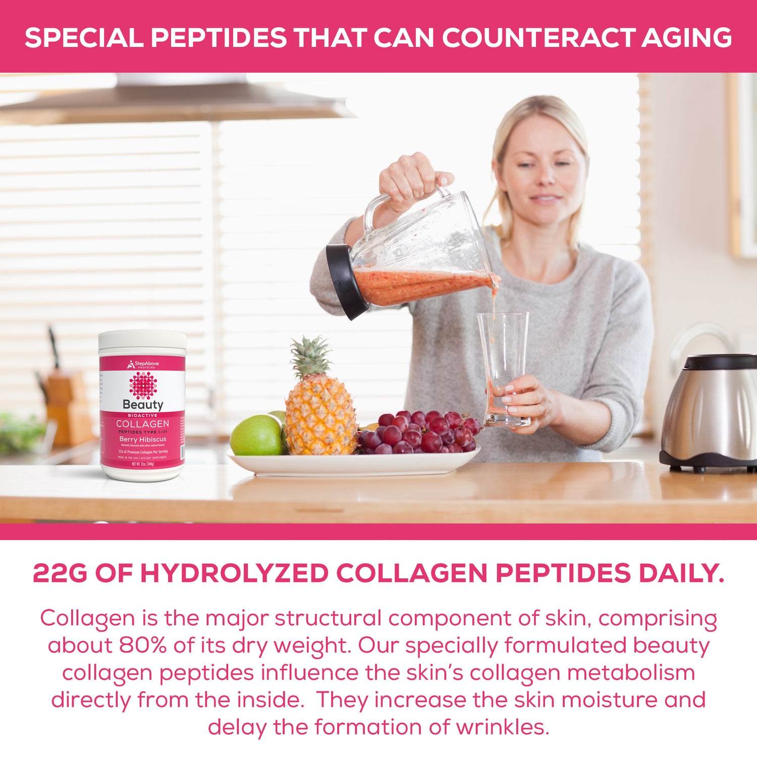 Bioactive Collagen Peptides for Beauty - 12 Oz. Berry Hibiscus
